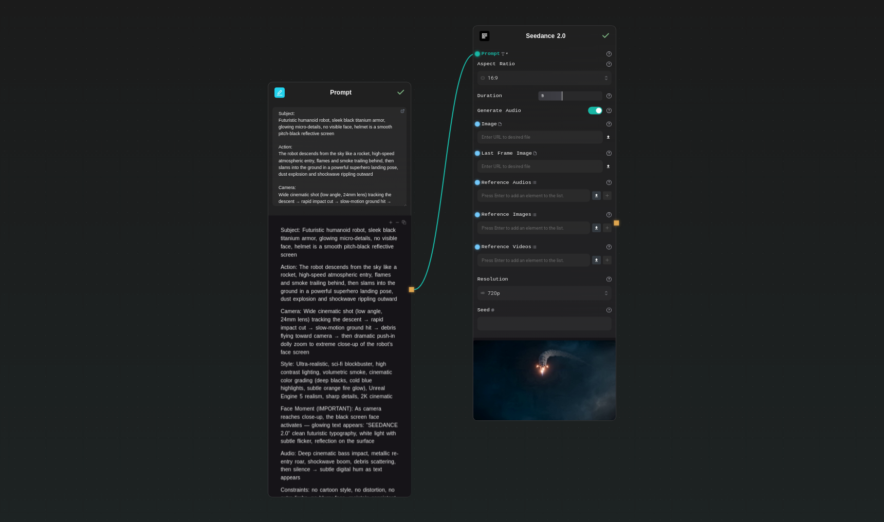 Seedance 2.0 workflow screenshot